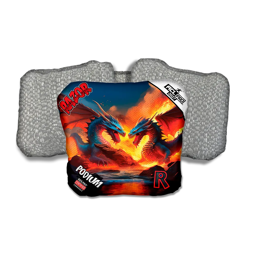 Podium PRO Battle Dragons Silver Back Cornhole Bags