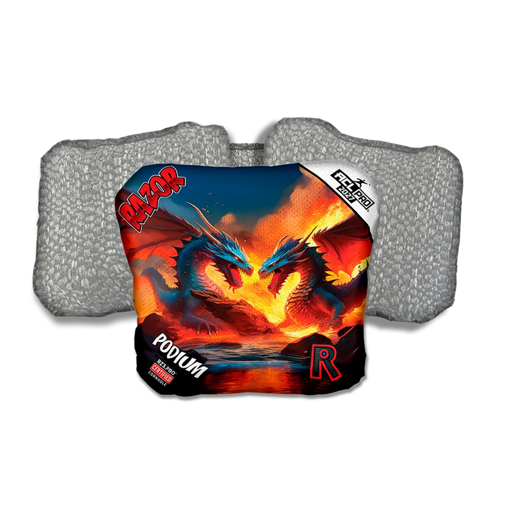 Podium PRO Battle Dragons Silver Back Cornhole Bags