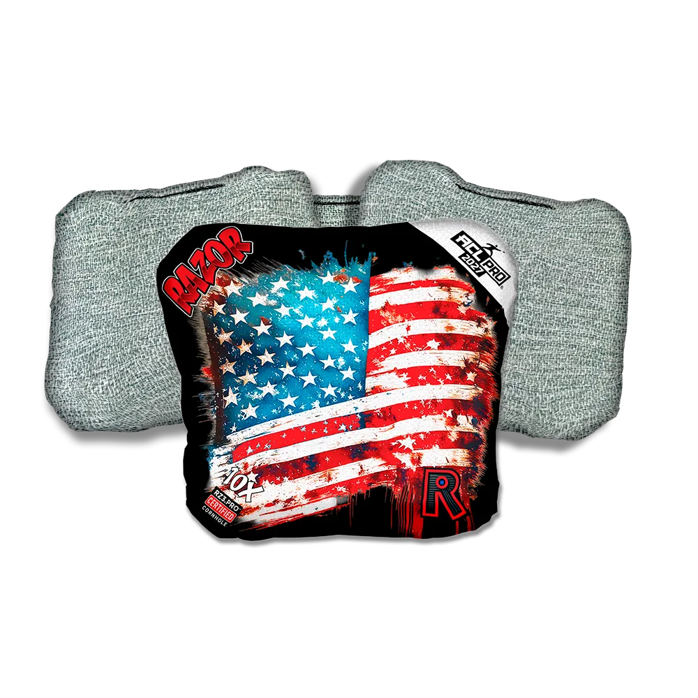 10 X PRO Battle Flag Light Back Cornhole Bags
