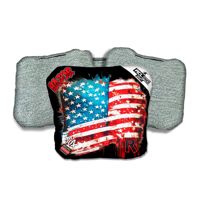 10 X PRO Battle Flag Light Back Cornhole Bags