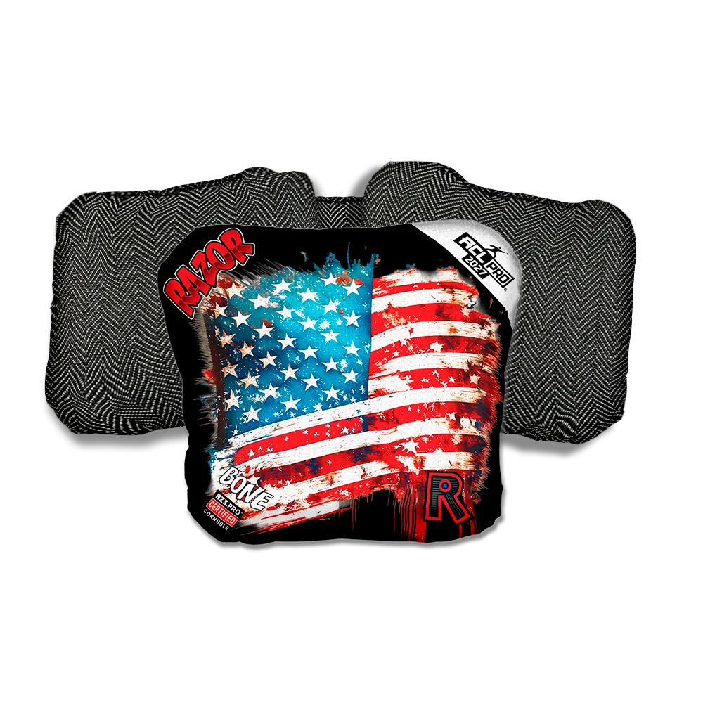 Bone PRO Battle Flag Black Back Cornhole Bags