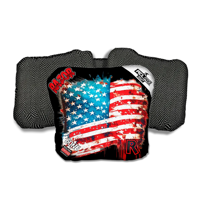 Bone PRO Battle Flag Black Back Cornhole Bags