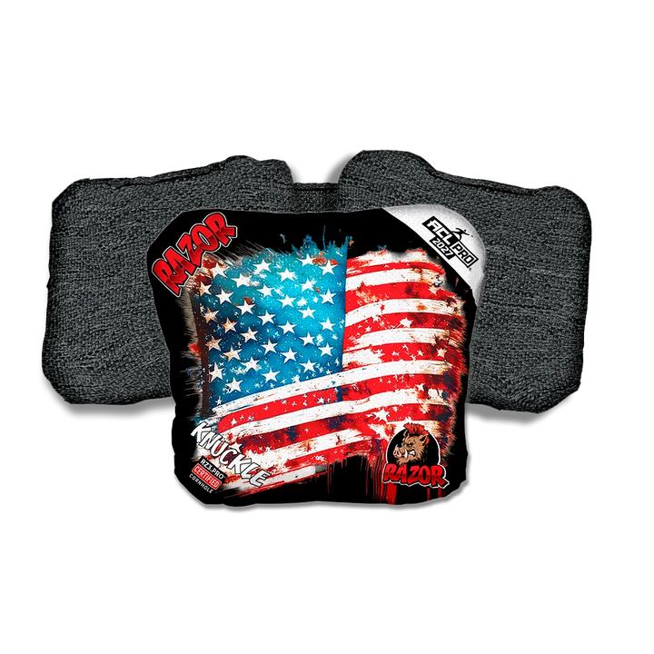 Knuckle PRO Battle Flag Black Back Cornhole Bags