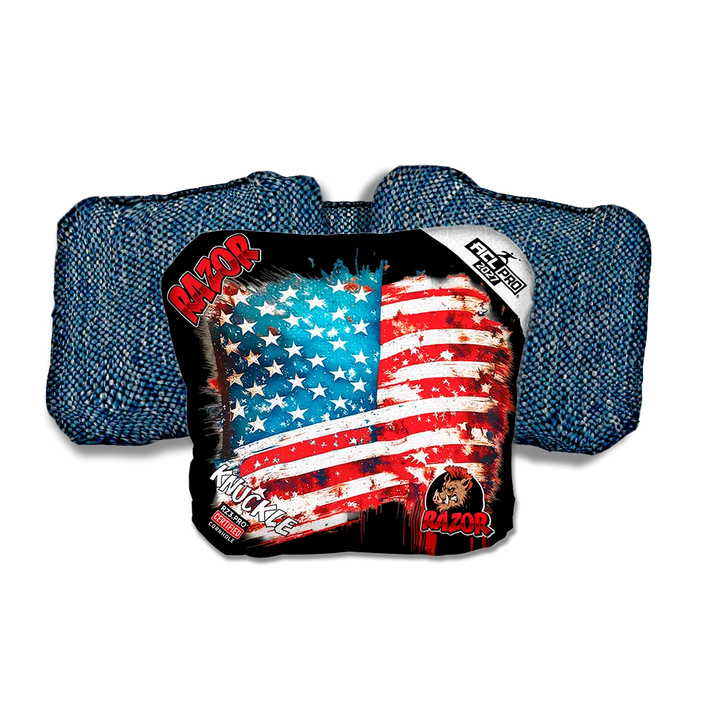 Knuckle PRO Battle Flag Blue Back Cornhole Bags