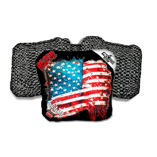 Podium PRO Battle Flag Black Back Cornhole Bags