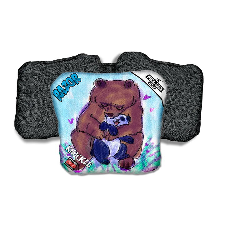 Knuckle PRO Bear Hug Black Back Cornhole Bags
