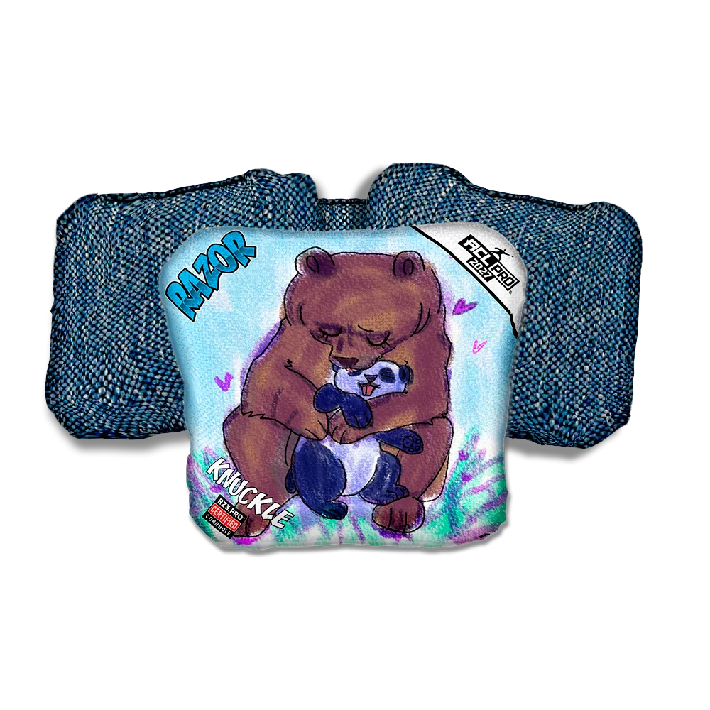 Knuckle PRO Bear Hug Blue Back Cornhole Bags