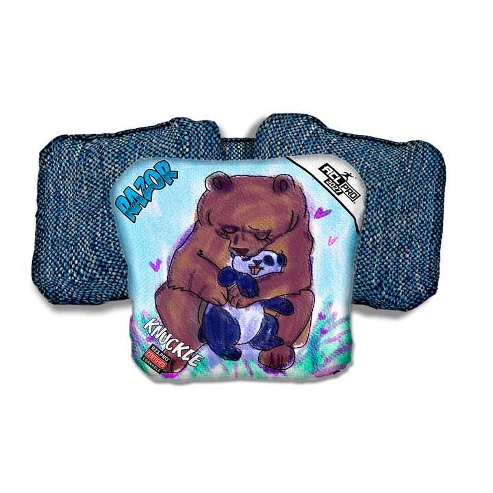 Knuckle PRO Bear Hug Blue Back Cornhole Bags