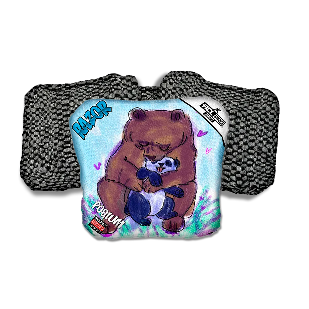 Podium PRO Bear Hug Black Back Cornhole Bags