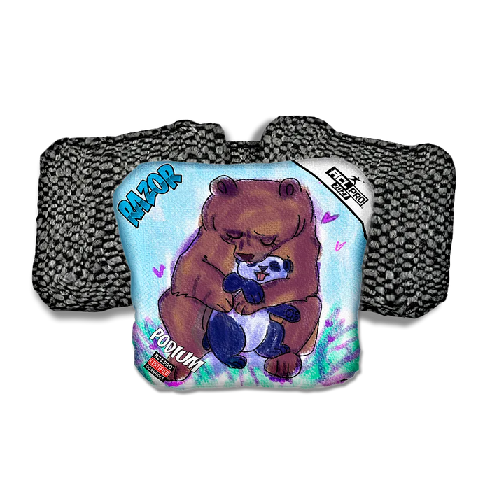 Podium PRO Bear Hug Black Back Cornhole Bags