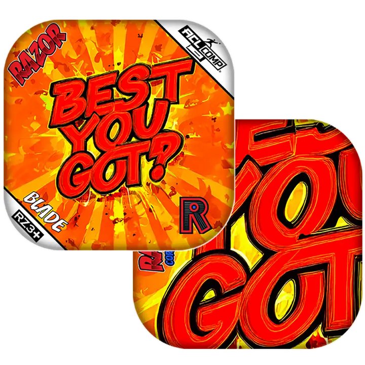 Two razor packaging containers with 'BEST YOU GOT?' text on a white background