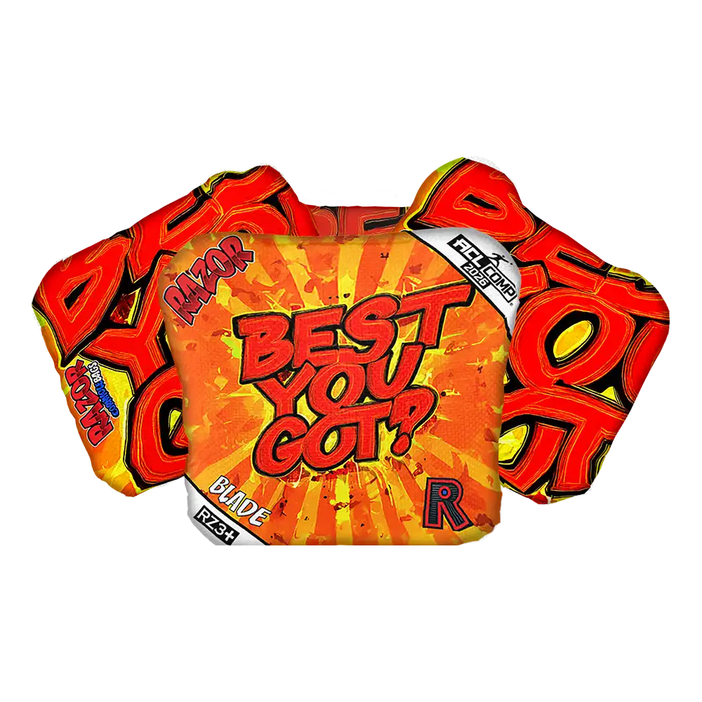 Three packs of Razer Blade with 'Best You Got?' text on a white background