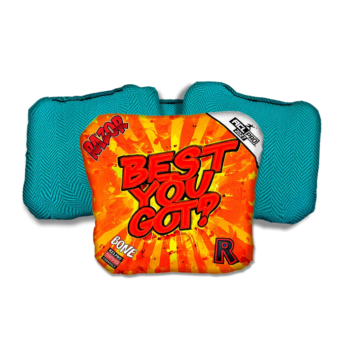 Bone PRO Best You Got Teal Back Cornhole Bags