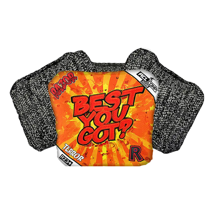 Cornhole Bag with 'Best You Got?' text on a white background