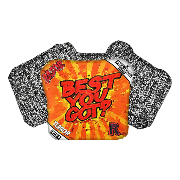 Cornhole Bag with 'Best You Got?' text on a white background