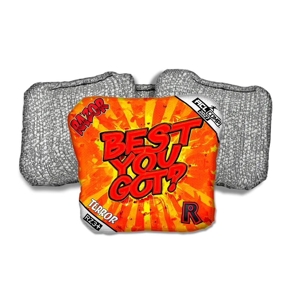 Terror COMP Best You Got Silver Back Cornhole Bags