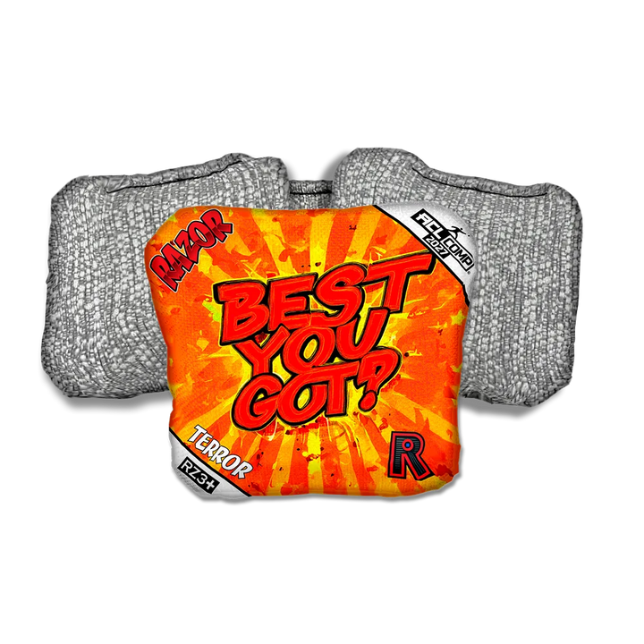 Terror COMP Best You Got Silver Back Cornhole Bags