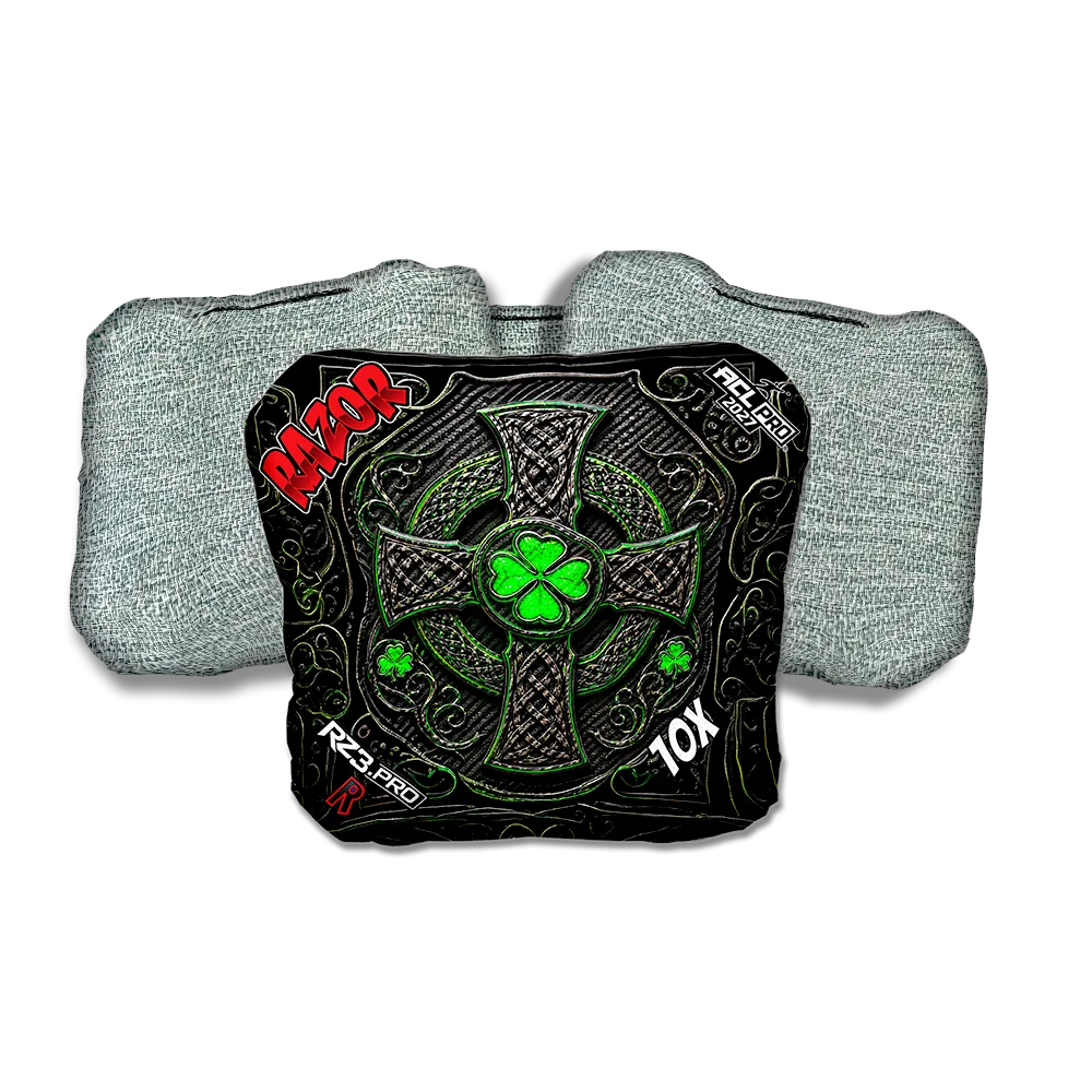 10 X PRO Black Clover Light Back Cornhole Bags
