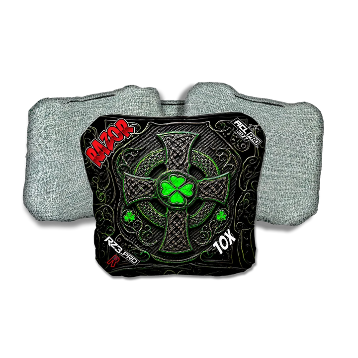 10 X PRO Black Clover Light Back Cornhole Bags