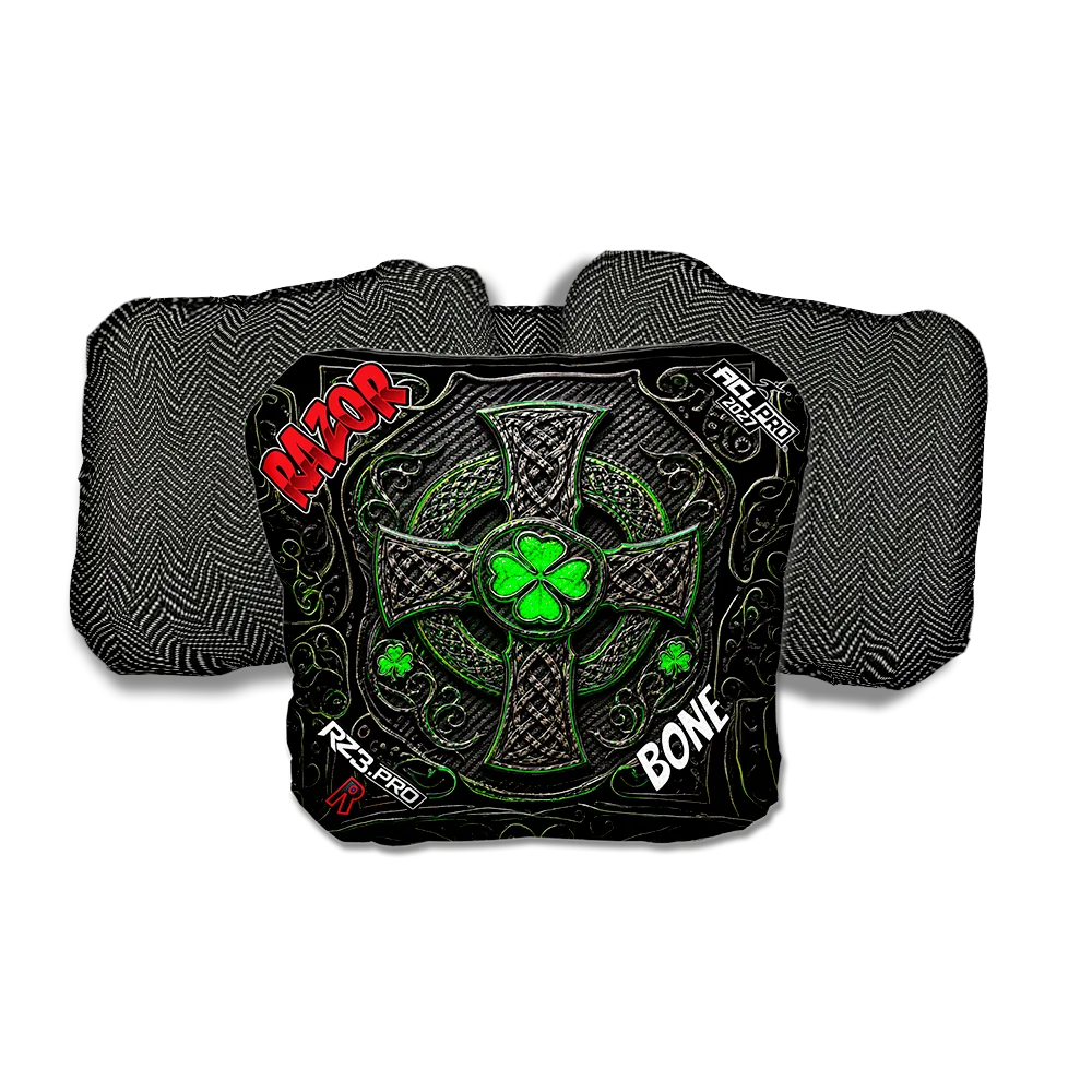 Bone PRO Black Clover Black Back Cornhole Bags