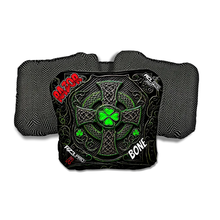 Bone PRO Black Clover Black Back Cornhole Bags