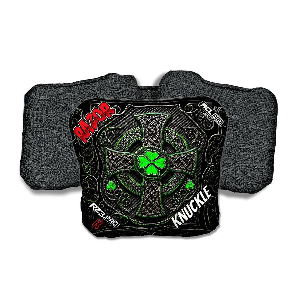 Knuckle PRO Black Clover Black Back Cornhole Bags