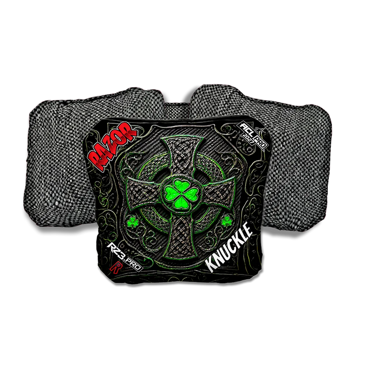 Knuckle PRO Black Clover Gray Back Cornhole Bags