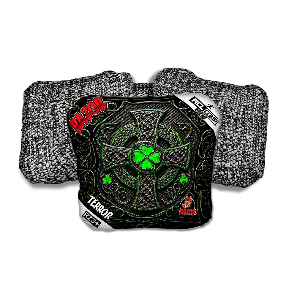Terror COMP Black Clover Salt Pepper Back Cornhole Bags