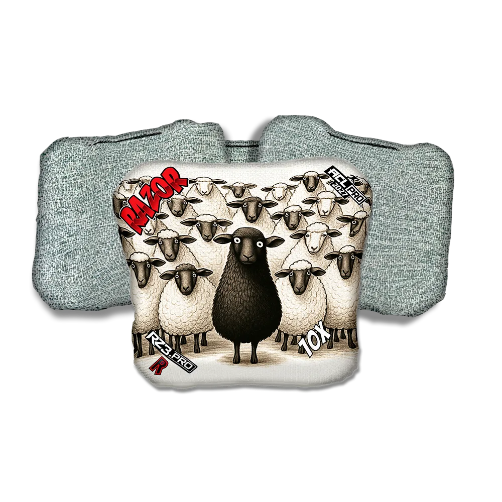 10 X PRO Black Sheep Light Back Cornhole Bags