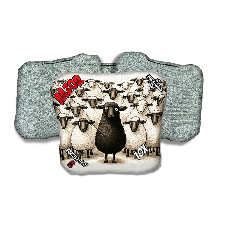 10 X PRO Black Sheep Light Back Cornhole Bags