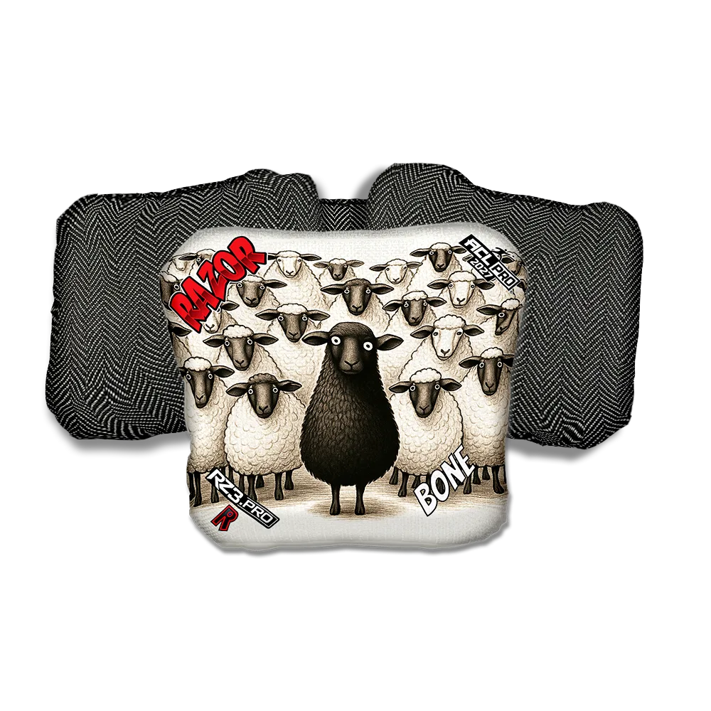 Bone PRO Black Sheep Black Back Cornhole Bags