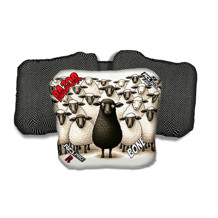 Bone PRO Black Sheep Black Back Cornhole Bags