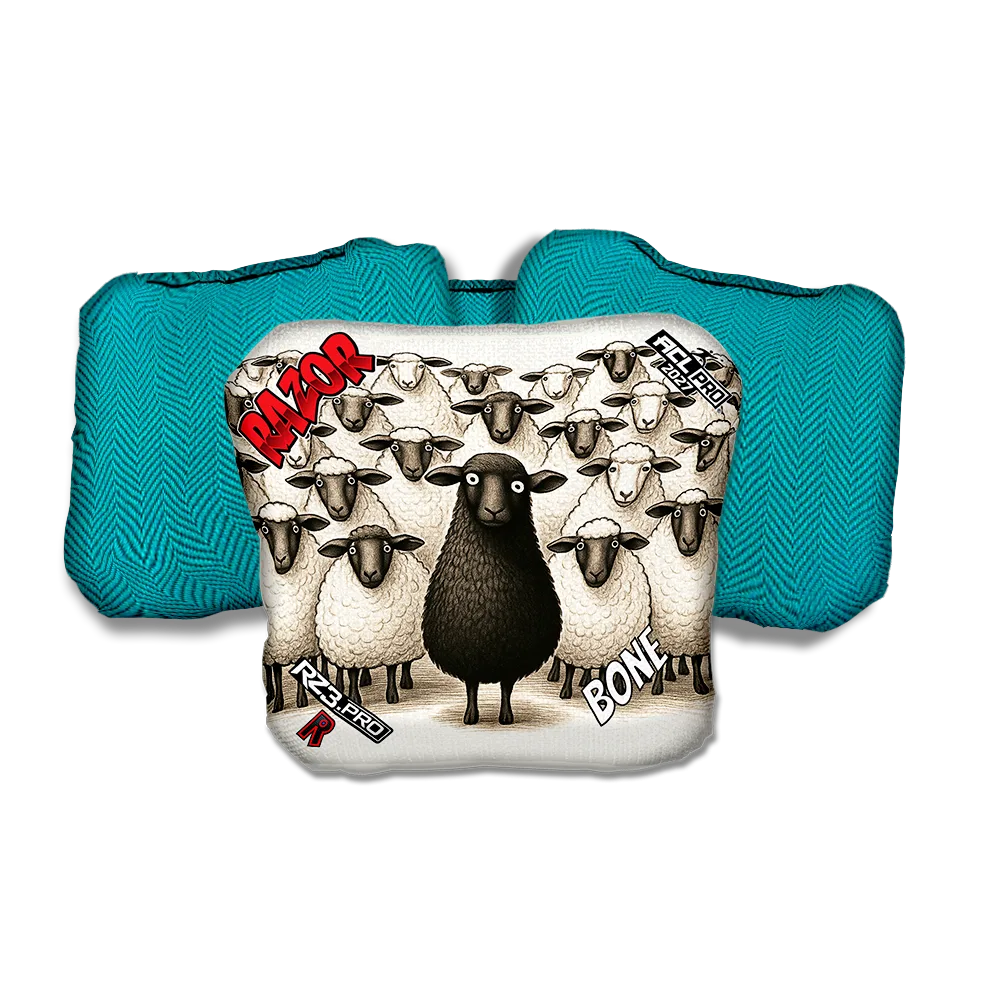 Bone PRO Black Sheep Teal Back Cornhole Bags