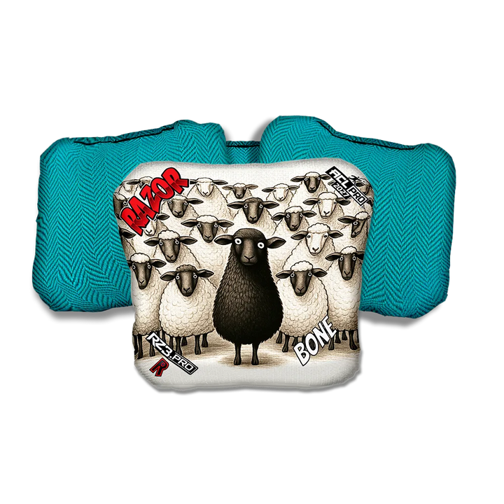 Bone PRO Black Sheep Teal Back Cornhole Bags