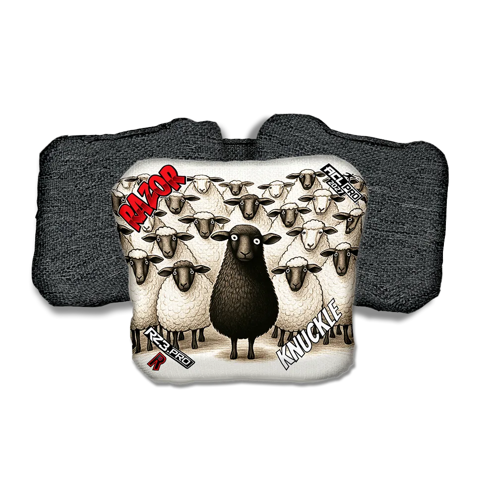 Knuckle PRO Black Sheep Black Back Cornhole Bags