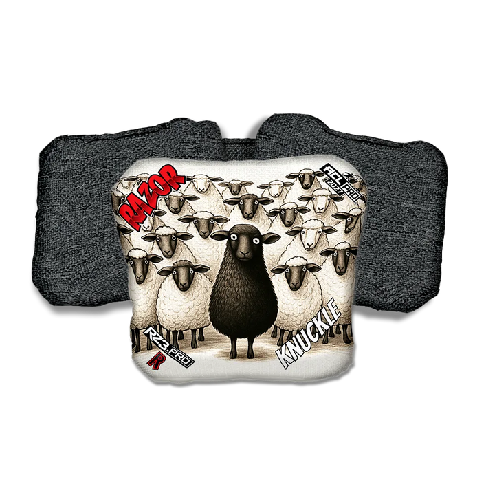 Knuckle PRO Black Sheep Black Back Cornhole Bags