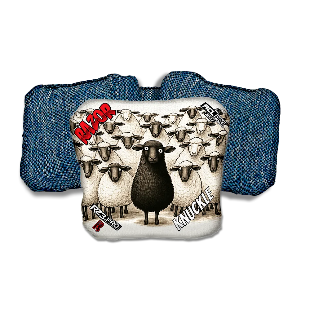 Knuckle PRO Black Sheep Blue Back Cornhole Bags