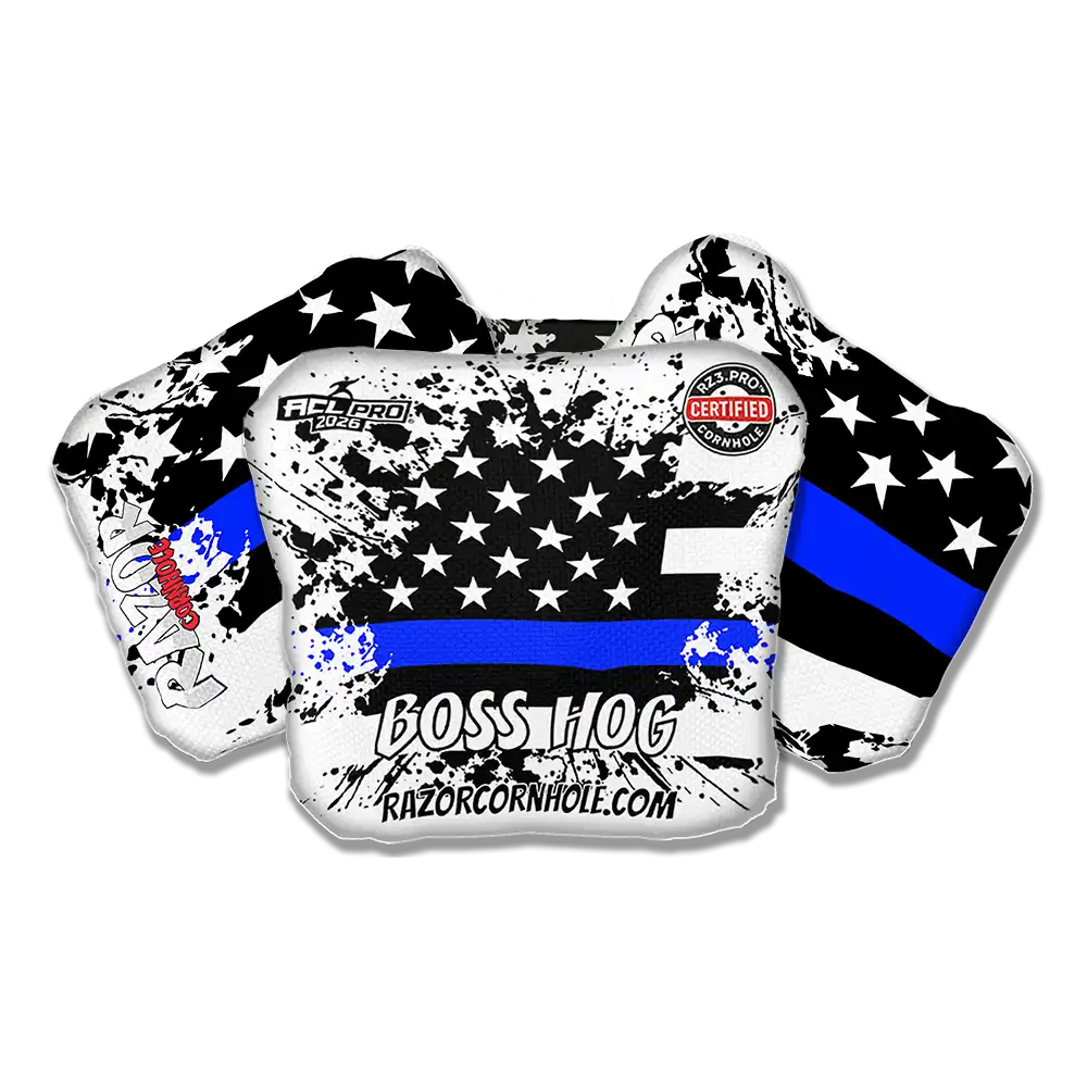 Boss Hog PRO | Blue Line Flag | ACL PRO Razor Cornhole Bags