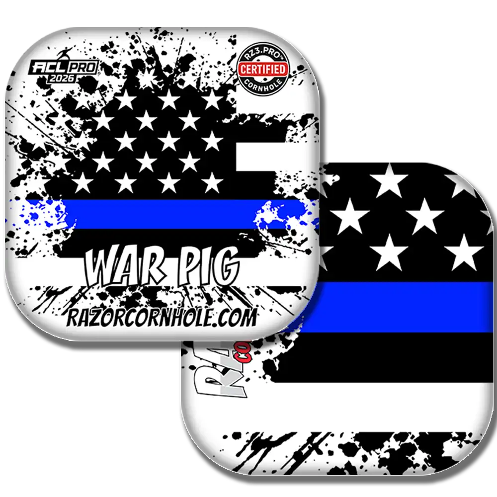 War Pig PRO | Blue Line Flag | ACL PRO Razor Cornhole Bags