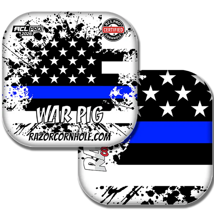 War Pig PRO | Blue Line Flag | ACL PRO Razor Cornhole Bags
