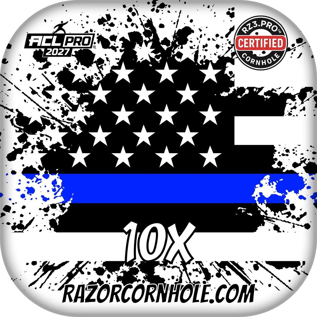 10 X PRO Blue Line Flag Cornhole Bags