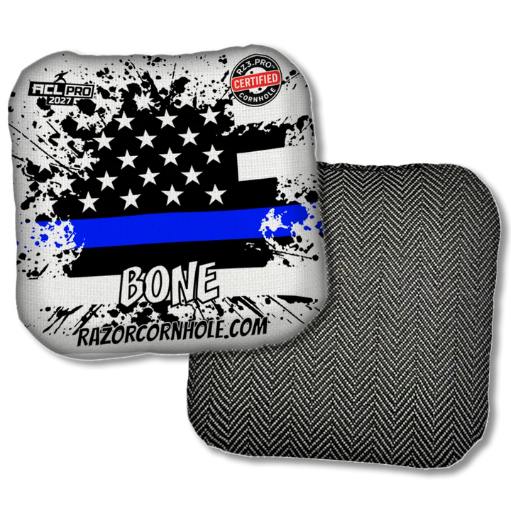 Bone PRO Blue Line Flag Black Back Product View