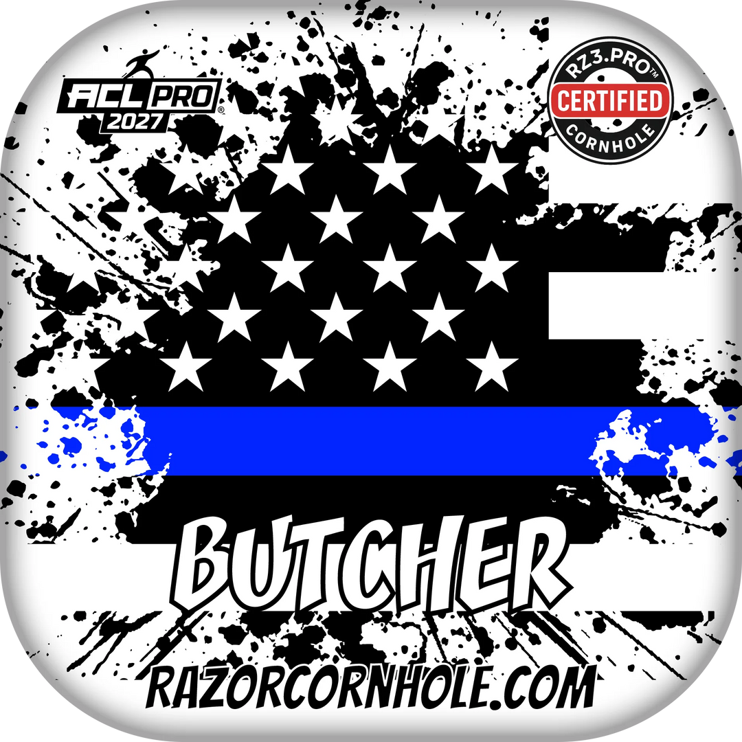 Butcher PRO Blue Line Flag Cornhole Bags