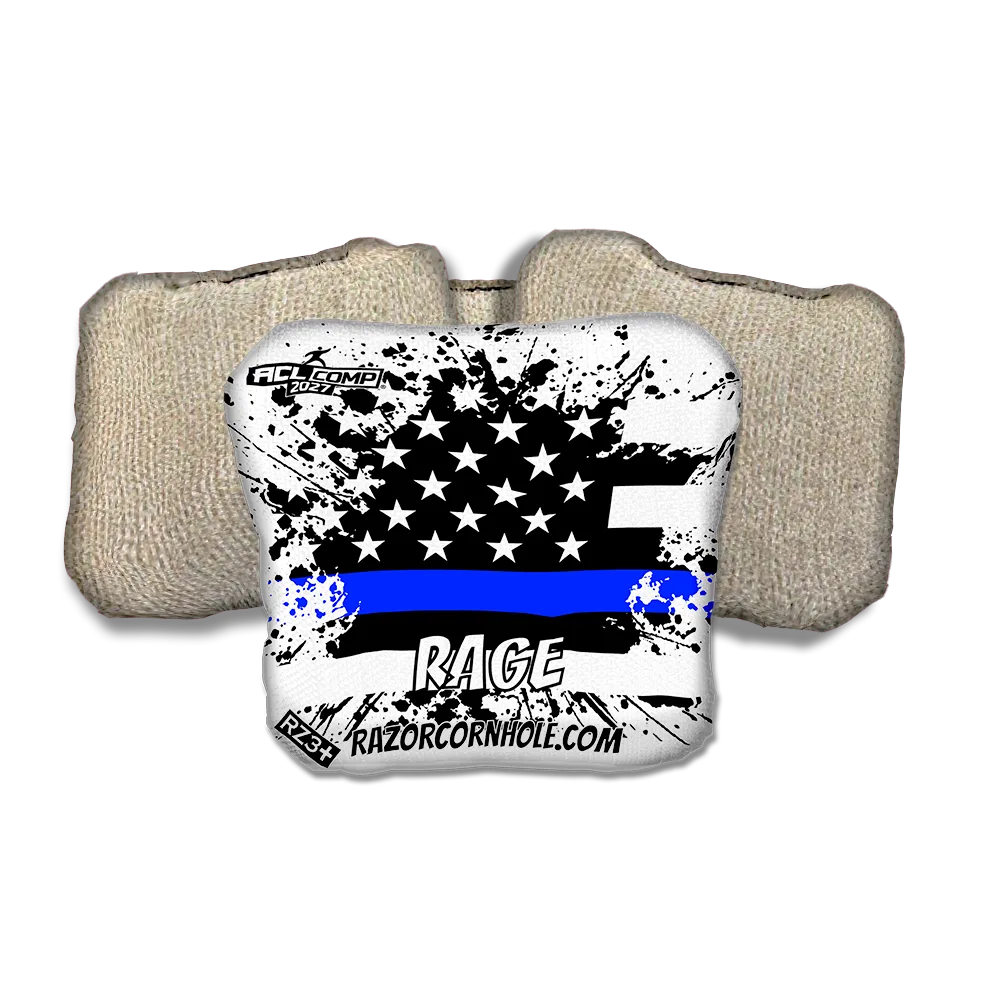 Rage COMP Blue Line Flag Tan Back Cornhole Bags