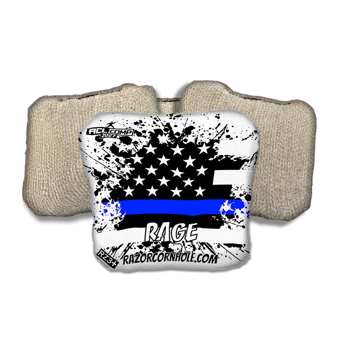 Rage COMP Blue Line Flag Tan Back Cornhole Bags