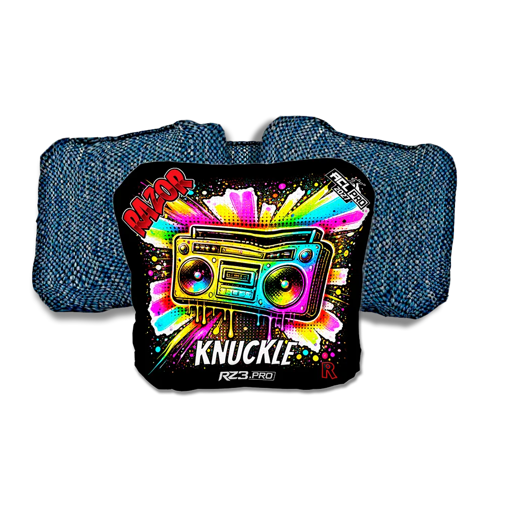 Knuckle PRO Boom Box SP Blue Back Cornhole Bags