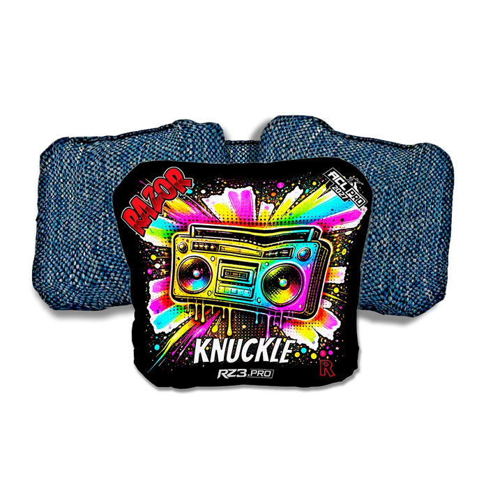 Knuckle PRO Boom Box SP Blue Back Cornhole Bags