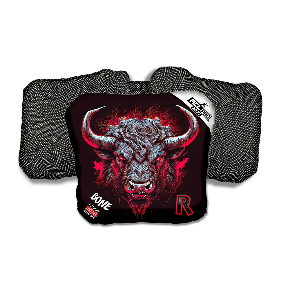 Bone PRO Buffalo Black Series Black Back Cornhole Bags
