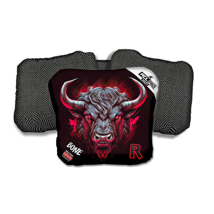 Bone PRO Buffalo Black Series Black Back Cornhole Bags