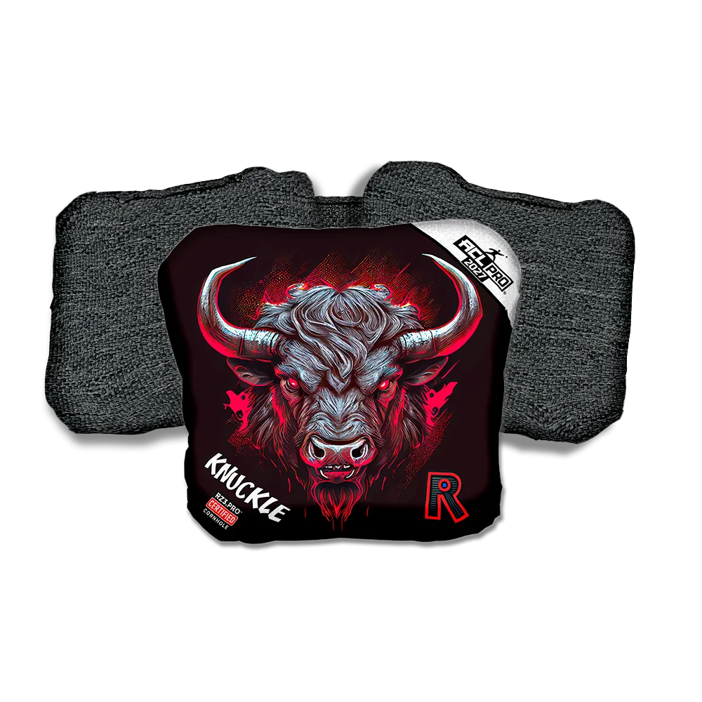 Knuckle PRO Buffalo Black Series Black Back Cornhole Bags